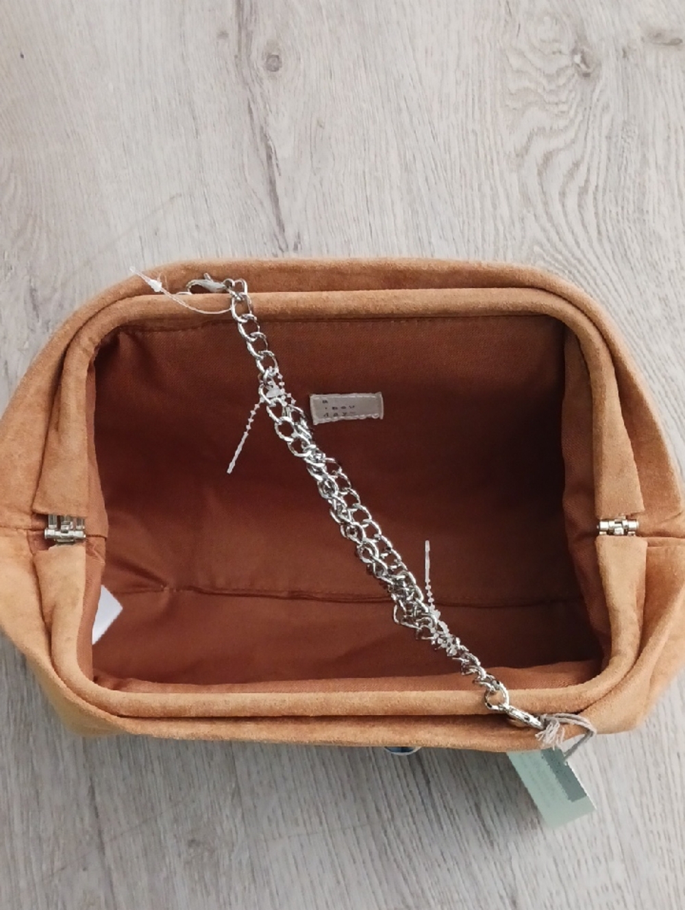 a new day Tan Suede Studded Clutch with Silver Chain - Picture 3 of 7